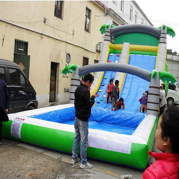 

outdoor games & activities tropical rainforest theme inflatable long slide swimming pool slide