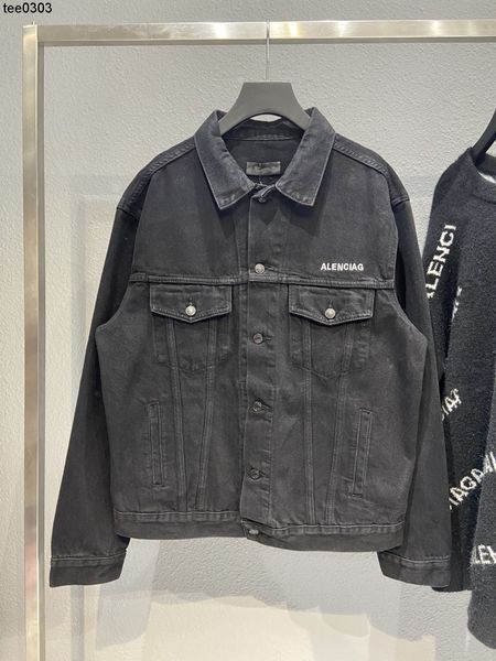 

chaopai b family's balencaigass and winter new punk style men and women's couple's front and rear embroidered letters denim j, Black;brown