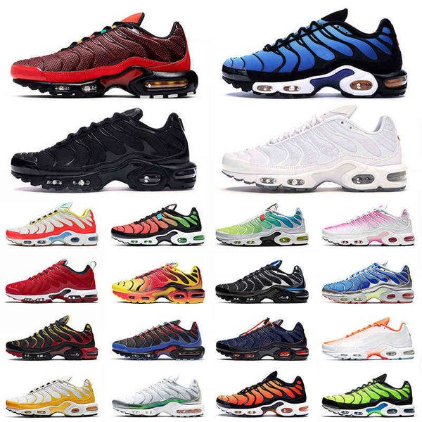 

2021 new sports shoes tn plus running shoe triple black men women trainers hyper blue pink fade sneakers
