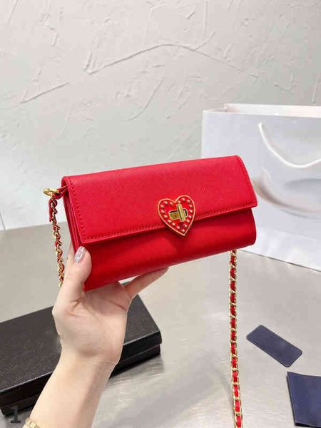 

love envelope bags gold chain one shoulder luxurys designers cute coin purse handbag tote wallets cross body 220919