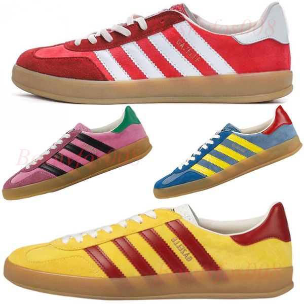 

xad gazelle sneaker mens casual shoes red blue green pink velvet silk white suede "beige ebony canvas fashion designer sneakers low men