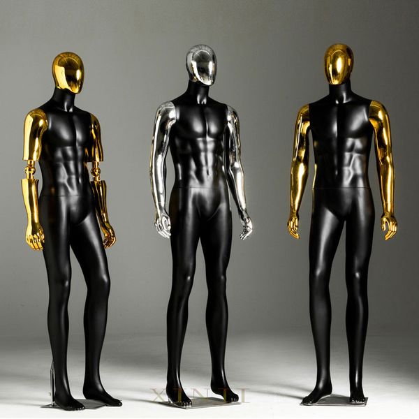 

nice men electropating mannequin golden hand and head model on display, Khaki