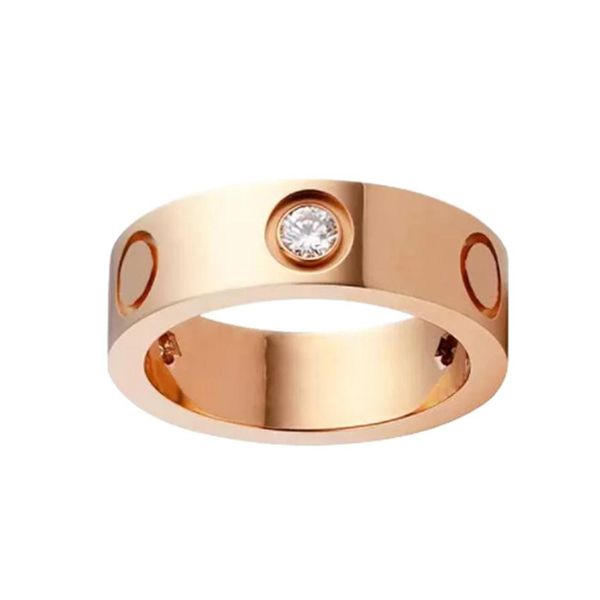 

titanium steel silver love ring men and women rose gold jewelry for lovers couple rings gift size 5-11 width 4-6mm no box2572