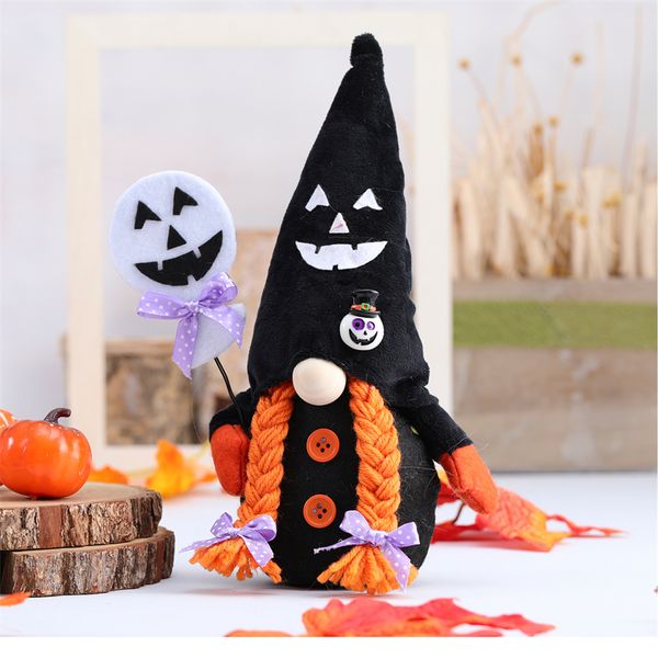 

2022 new halloween black elf rudolph orange whip gnome prop decoration