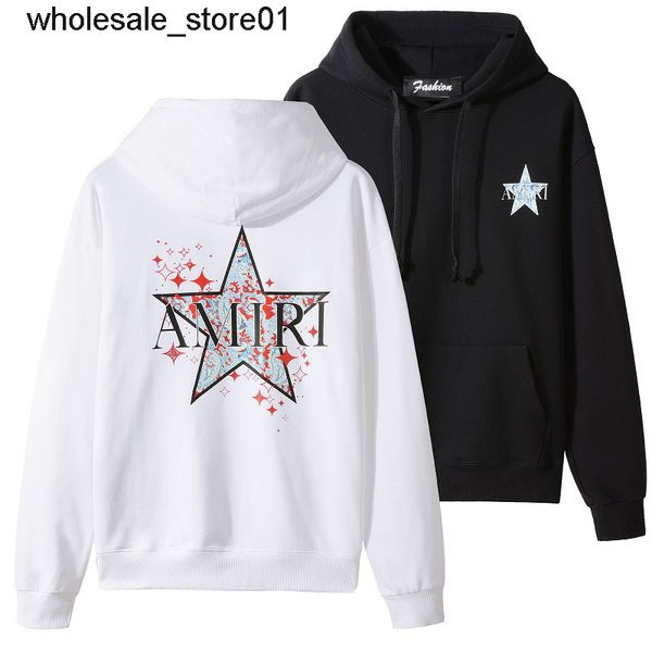 

new men's hoodies designer sweatshirts fashion brand amirs graffiti pattern casual printed sweater streetwear hooded, Black