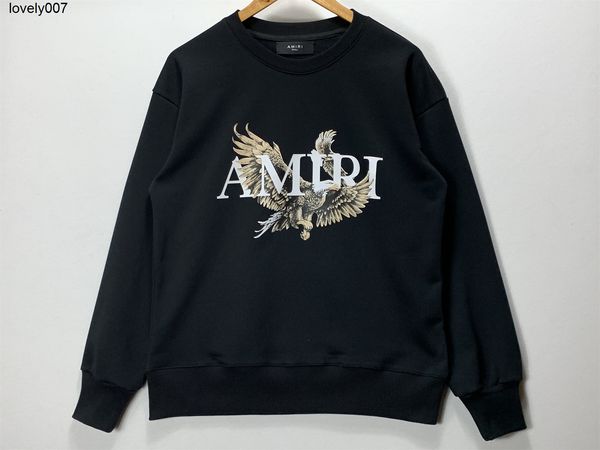

designer men's hoodies sweatshirts amirs eagle letter printed terry sweater, Black