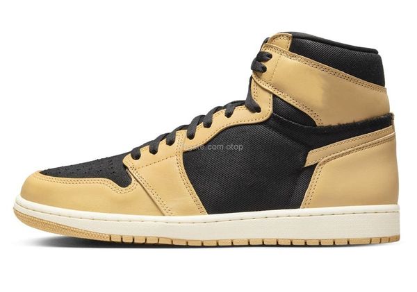 

2022 1s basketball shoes 1 high og heirloom 555088-202 vachetta tan black sail mens womens sneakers running shoes size us 5.5-12 eub size 36