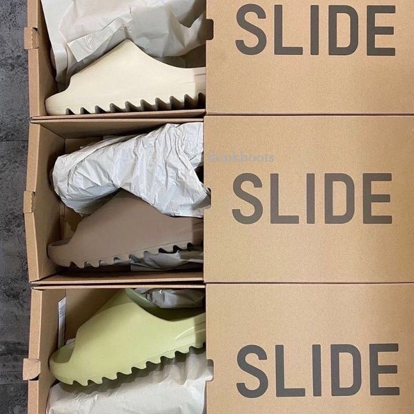 

designer slides foamrunner men woman sandals mx carbon moon grey glow green soot onyx black bone resin desert sand vermillion pure slipper