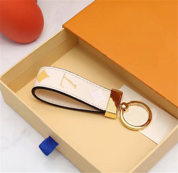 

keychain card holder exquisite leather luxury designer keyring zinc alloy letter lanyard cute for women men black white metal small jewelry, Silver