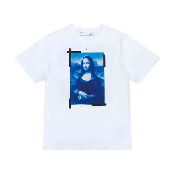 

fashion offs designer t shirts brand tees mens luxury t-shirt religious oil painting letter back arrow tshirts clothing loose cotton women, White;black