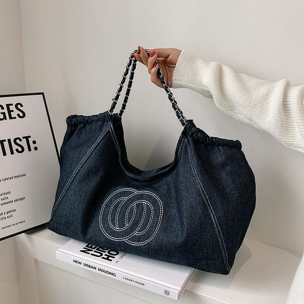 

pink sugao women tote bag shoulder chain bags denim casual purses fashion handbag large capacity handbag shopping bag 0919-180