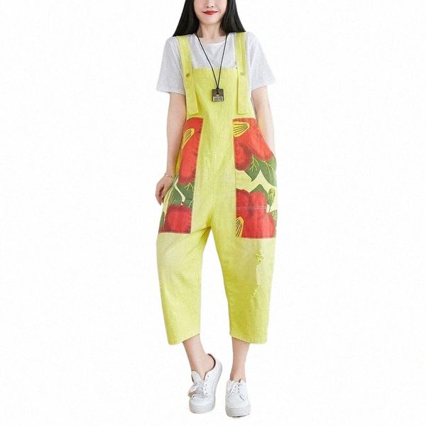

women's jumpsuits & rompers suspender jumpsuit ripped jeans designer patch women dungarees one piece pants loose strap overalls yellow, Black;white
