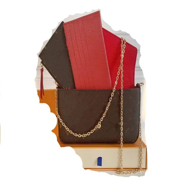 

2022 luxurys designers wallet handbag purses woman fashion clutch purse chain bag244c, Red;black