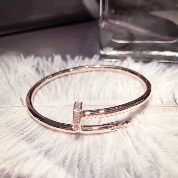 

18k gold nail bangle fashion designer ladies bracelet boys girls valentine's day love gifts 316l stainless steel jewelry, Black