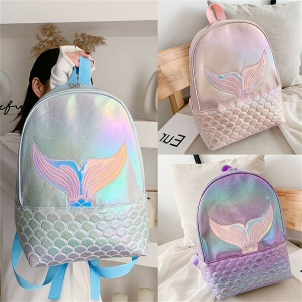 

school bags plush backpacks est women girls glitter bags mermaid backpack girl school book shoulder bag rucksack pu laser travel 220916