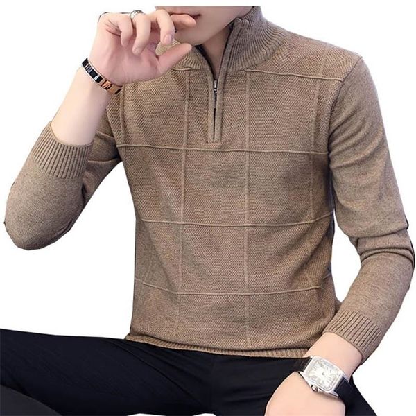 

men's sweaters men's sweaters autumn winter warm cashmere wool zipper pullover sweaters man casual knitwear plus size mxxxl 220919, White;black