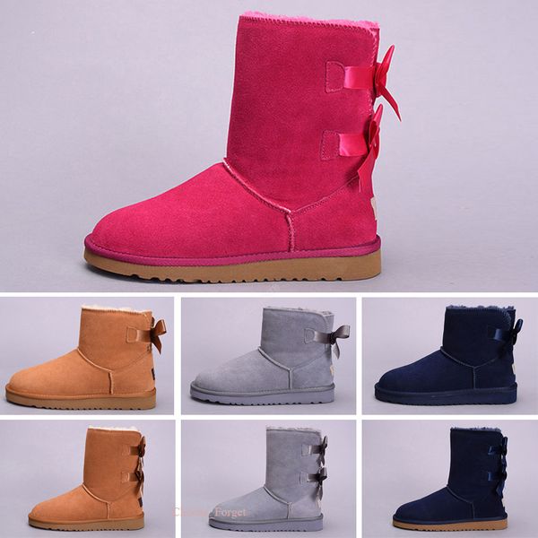 

winter australia baby snow girls childrens boots style cow suede leather waterproof cotton boots warm kids 22-35, Black