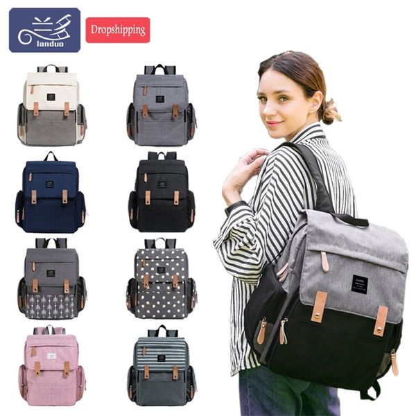 

diaper bags land mommy landuo mother large capacity travel nappy backpacks with changing mat convenient baby nursing mpb86 220919