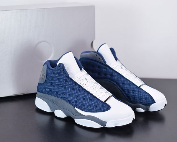 

jumpman 13 flint men basketball shoes 13s highest quality white blue outdoor running trainers sports sneakers with box