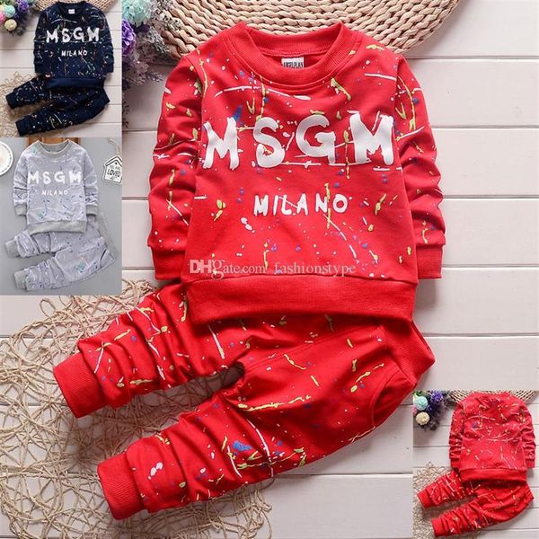 

3 colors toddler baby boys clothes t shirt pants kids sportswear clothes children clothing autumn kids winter clothes sets 1-4y ears281c, White