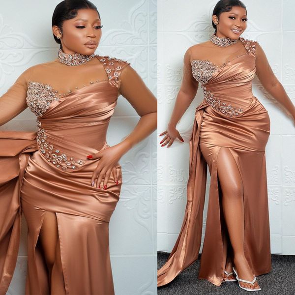 

2022 arabic aso ebi luxurious mermaid prom dresses beaded crystals evening formal party second reception birthday engagement gowns dress zj6, Black