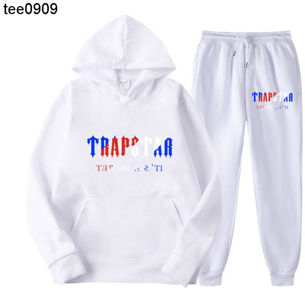 

trapstar hoodie men's and women's hip hop street plush printed hoodie suit, Gray