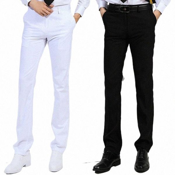 

men's pants suit black slim business casual 2022 new d12f#