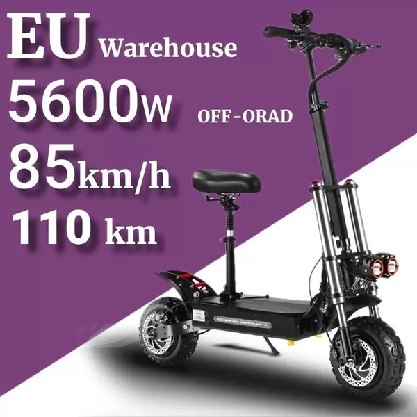 

strong power off-road electric scooter 11 inch 60v 5600w high speed dual drive folding vehicle