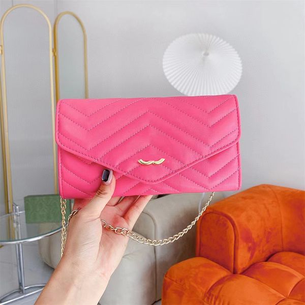 

pink sugao shoulder crossbody chain bags handbags envelope bag luxury cow leather purse women fashion designer girl wallet shoping bag xcs-0