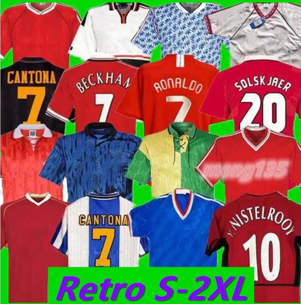 

1999 2000 mans united retro utds soccer jersey ronaldo beckham cantona keane scholes giggs football shirt, Black;yellow