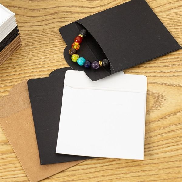 

jewelry boxes bracelet necklace bag dustproof thick envelope box gift display package diy making packing accessories supply wholesale 220916, Black;white