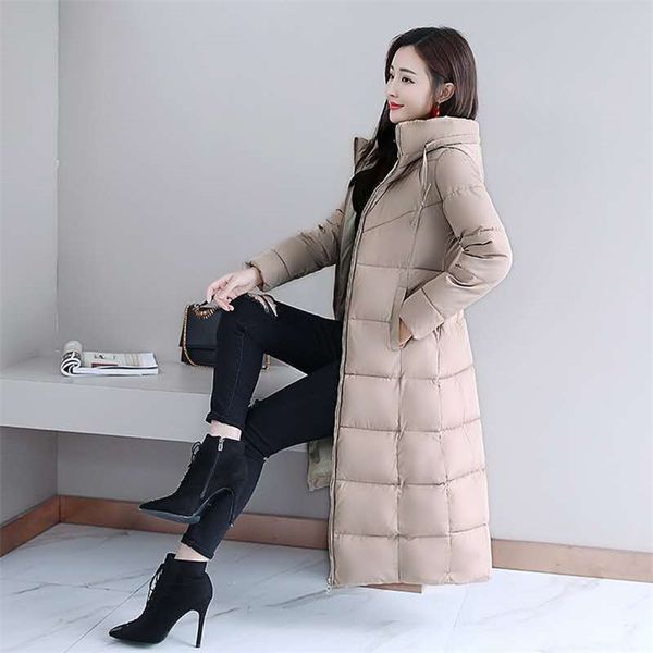 

women's down parkas winter women ultralight thin jacket space cotton hooded windproof long sleeve warm coat parka female portable outwe, Black