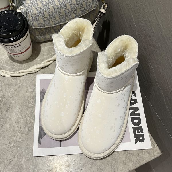 

cotton boots winter 2022 white lightweight breathable non slip durable firm soft sole water drop pattern silk upper easy to wear women, Black