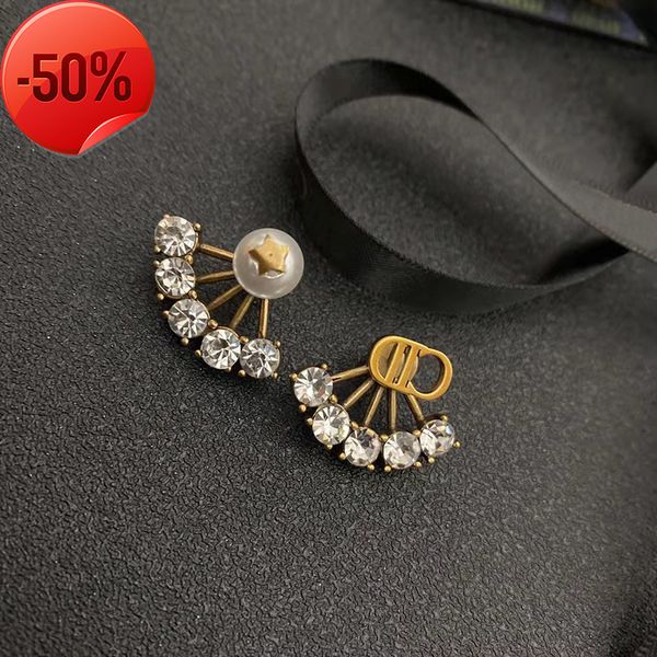 

50% off factory special clearance designer jewelry earrings charms dijia d's new medieval fan-shaped celebriti court style red, Golden