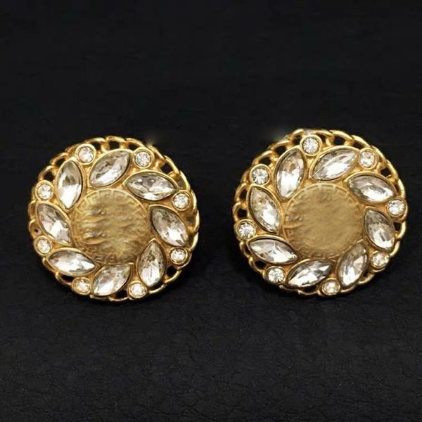 

luxury earrings brand designer women big stud 925s silver jewelry head schmuck snake women shiny diamond rhinestone crystal, Golden;silver