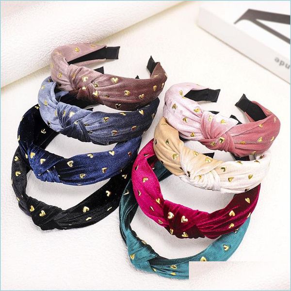 

headbands new fashion women headband golden veet hairband love rhinestone hair hoop center knot turban accessories c3 drop delivery 2 dhcva, Silver
