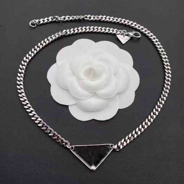 

luxury designer necklace love fashion jewelry women chain stainless steel silver pendants triangle charm lovers design jewellery