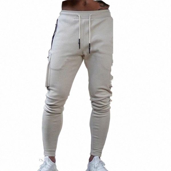 

men's pants 2021 autumn men multi-pocket harem hip streetwear casual fashion cargo jogger clothing slim trousers y7bo#, Black