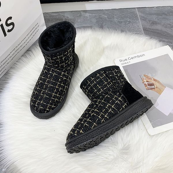 

cotton boots winter 2022 black lightweight breathable warm non slip durable firm soft bottom striped upper easy to wear for women