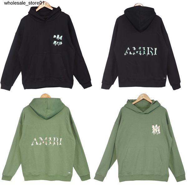 

new men's hoodies designer sweatshirts fashion brand sweater fashion amirs foam letter loose lovers' streetwear hoodie, Black