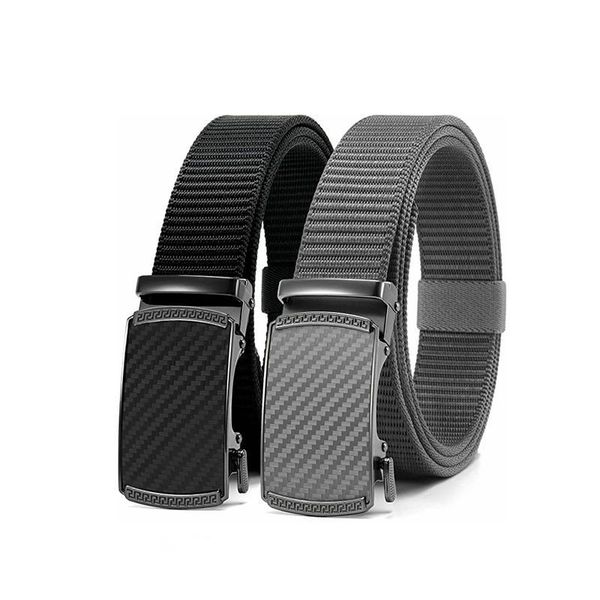 

belt men's casual belt adjustable length sports automatic canvas belts, Black;brown