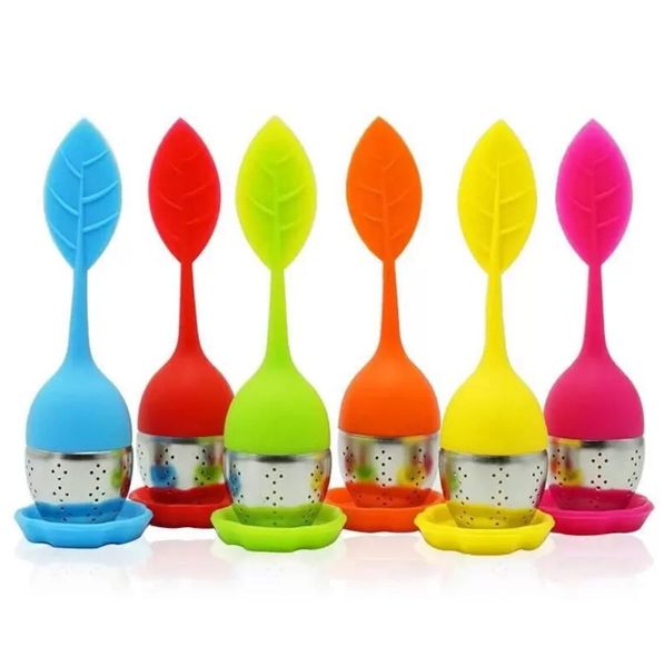 

creative tea tools 304 stainless steel tea strainers leaf silicone food grade make tea-bag filters loose herbal spice filter diffuser come w