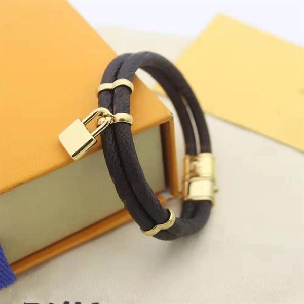 

leather double bracelets jewelry for women men 316l stainless steel designer bracelet bangles designs accessories gifts jewelrys gifts286j, Golden;silver