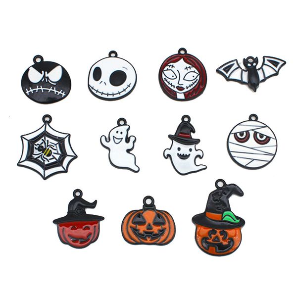 

50pcs wholesale nightmare before christmas pendant charms for diy jewelry bracelet earrings necklace keychains making pumpkin ghost charm ha, Bronze;silver