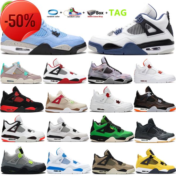 

boots 2023 iv 4 4s midnight navy men women basketball shoes lightning black cat zen master neon 95 sports sneakers trainers fire red