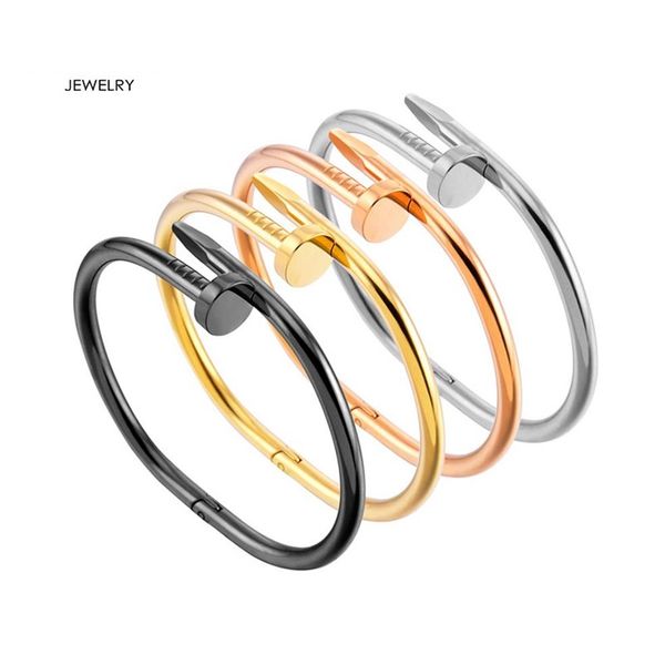 

fashion men gold bracelet bangle jewelry women bracelets 316l stainless steel love gold-plated never fade not allergic nail good g309i, Black