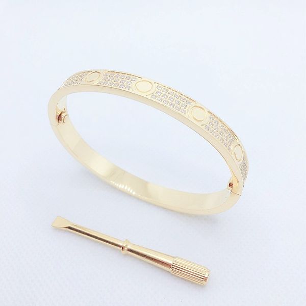 

18k gold ladies diamond bangle bracelet screwdriver bangle valentines day wedding gift 316l stainless steel jewelry factory wholesale retail, Black
