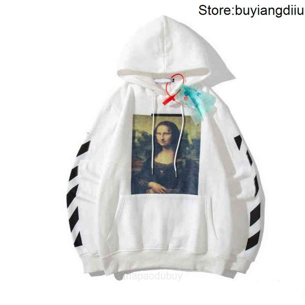 

mens classic loose offs sweatshirts fashion brand hoodie designers luxury pullover back oil paint arrow x men women t shirt ow 8v9m, Black