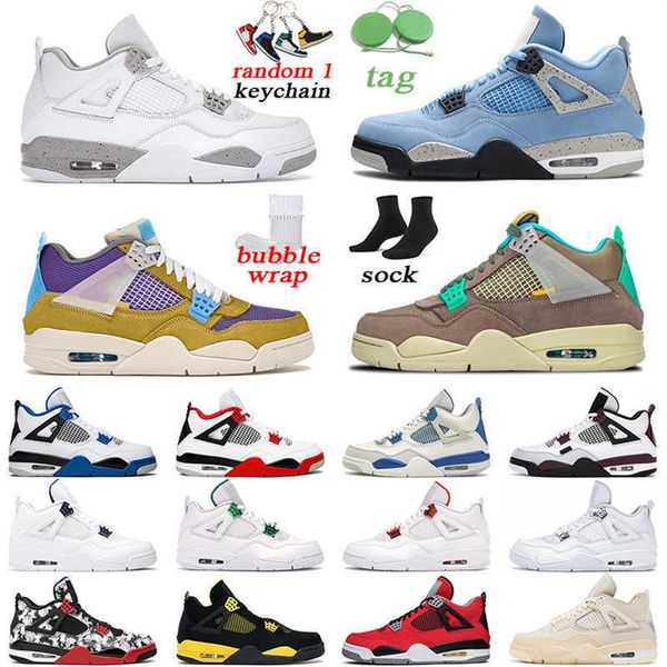 

white oreo 4 men basketball shoes 4s university blue black cat fire red bred cactus jack mens womens trainer sports sneakers297p
