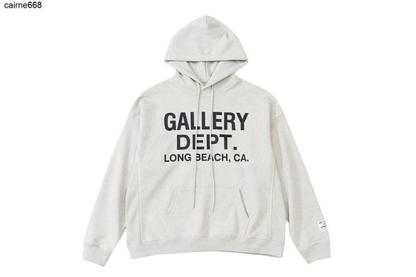 

men's hoodies sweatshirts sogd gary dept .a. limited letter brushed hoodie on chest, Black
